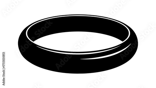 Simple black ring with transparent background