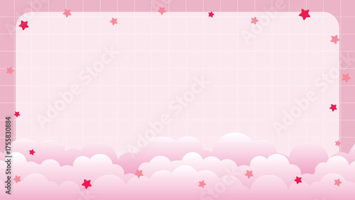 Beautiful pink clouds and starry sky background with pastel colors dreamy clouds and vibrant stars creating a tranquil artistic scenery for calming digital designs