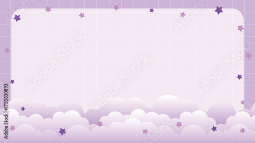 Beautiful night sky scene with clouds stars moon and serene atmosphere showcasing cosmic beauty and artistic landscape illustration for calming visual decor