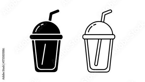 Drink cup with straw with transparent background