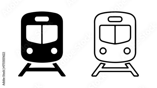 Subway train icon with transparent background