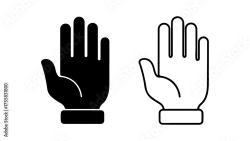Hand gesture icons with transparent background