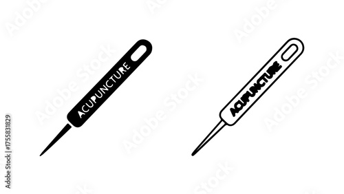 Acupuncture needle icons with transparent background