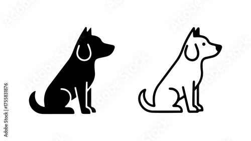 Dog icon set with transparent background