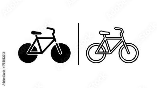 Bicycle icon set with transparent background