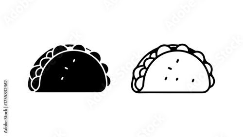 Two taco icons with transparent background