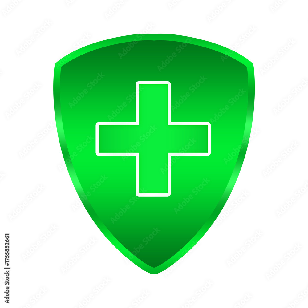 Obraz premium green shield protection element png file transparent background