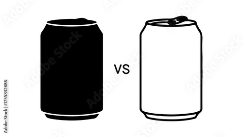 Soda cans comparison with transparent background