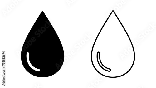 Water drop icons with transparent background