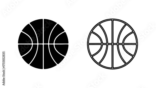 Basketball icons with transparent background