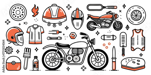 Vintage motorcycle gear and accessories collection for riders and mechanics