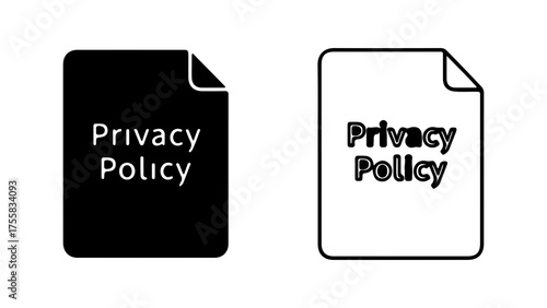 Privacy policy document with transparent background