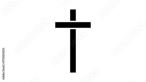 Simple black cross with transparent background