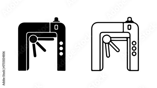 Turnstile gate with transparent background