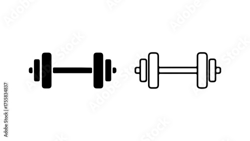 Barbell icons with transparent background