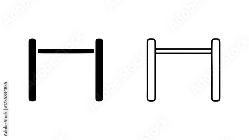 Gymnastics bars outline with transparent background