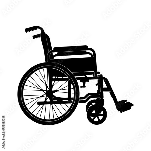 Wheelchair silhouette with transparent background