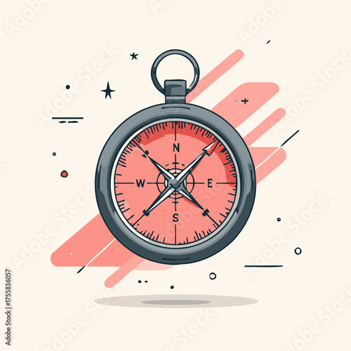 Mountain explorer compass vector