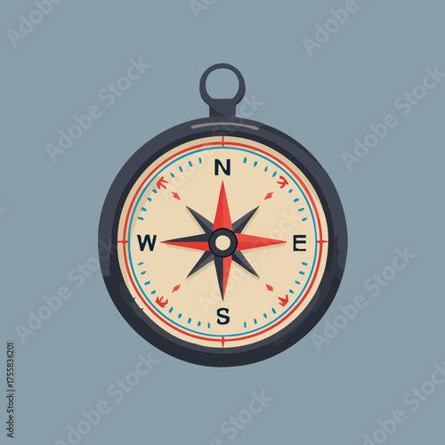 Cute cartoon compass vector