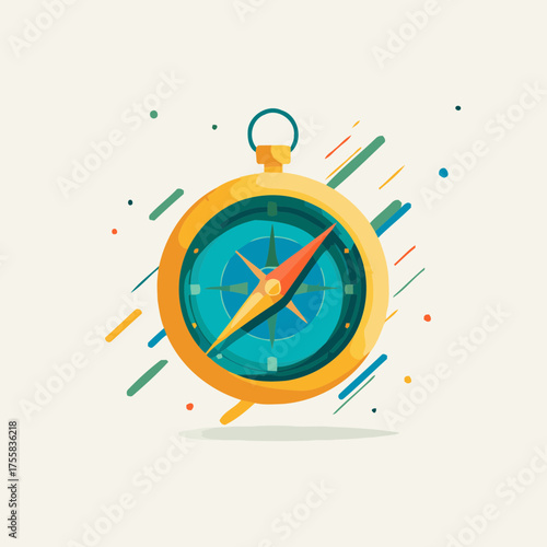 Flat compass navigation vector illustration