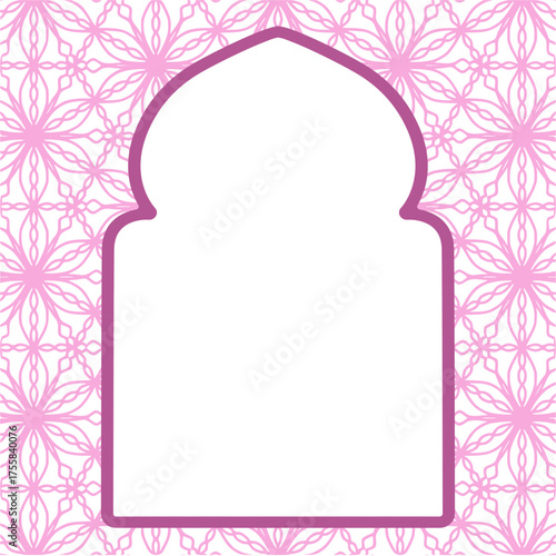 Pink Islamic Arch Frame Pattern Background