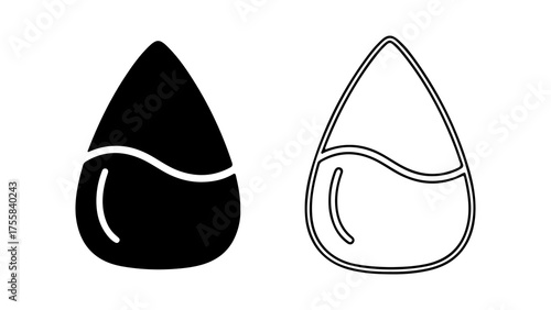 Water drop icon with transparent background