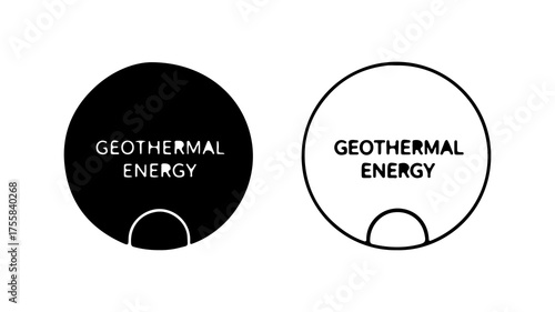 Geothermal energy icons with transparent background