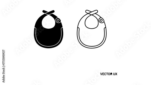 Baby bib outline with transparent background