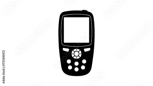 Old handheld game console with transparent background