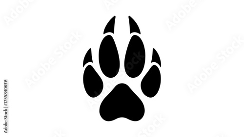 Black paw print with transparent background