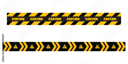  Modern simple caution banner sets on white page.  Set of  construction line icons on isolated page. Vector isolated caution banner icons set on white background. Caution vector icons on white page