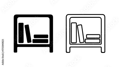 Nightstand with books and lamp with transparent background