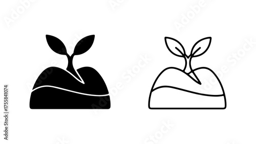 Sprout growing from soil with transparent background