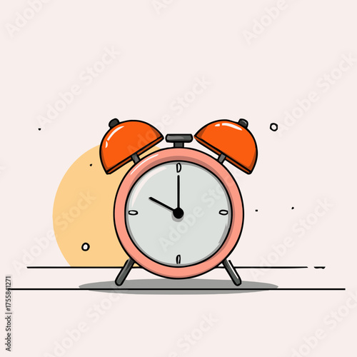 Lovely alarm clock vector