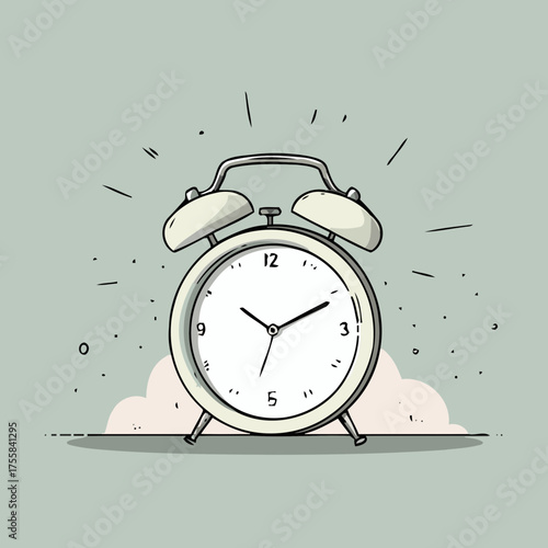 Minimal alarm clock design vector