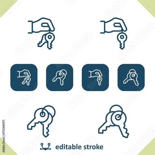 Keys Icons. Key, Lock, Hand Icon