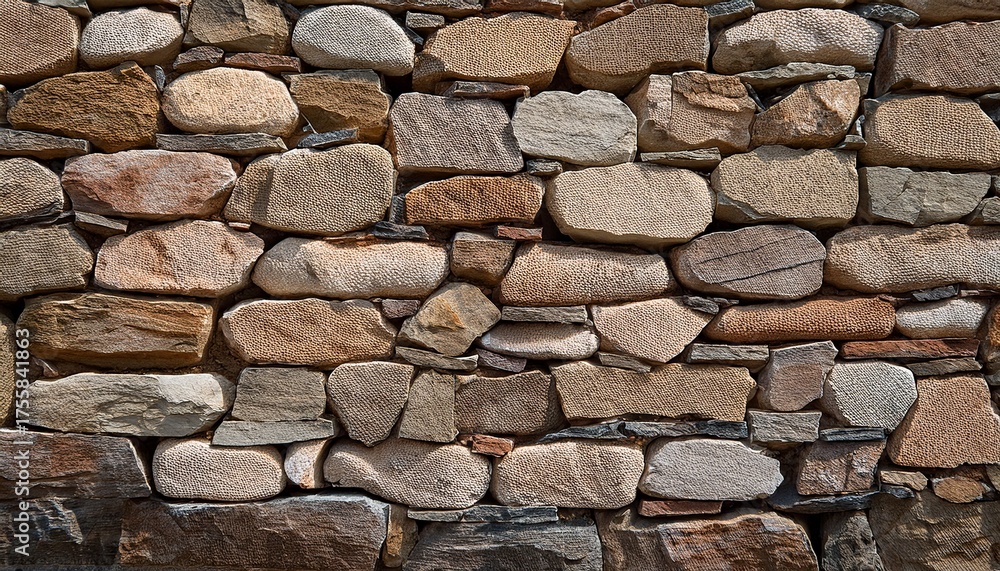 Fototapeta premium Panoramic Image Stone Wall Useful For Backgrounds
