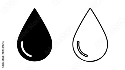 Water drop icons with transparent background