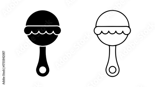 Baby rattle icon with transparent background