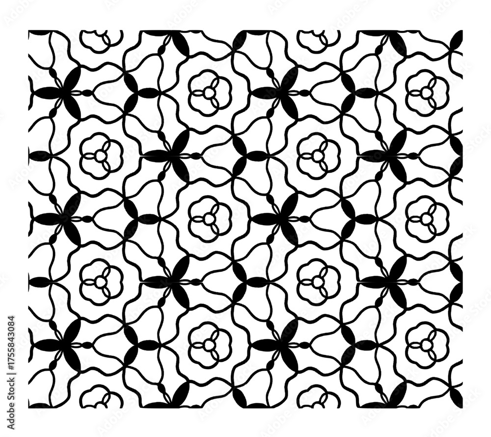 Fototapeta premium Black and White Islamic Geometric Pattern