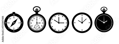 vintage pocket watch, Clock Icons