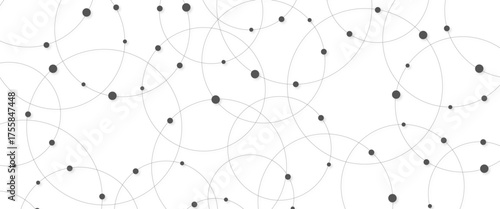 Seamless abstract background with circles and dots at their intersection