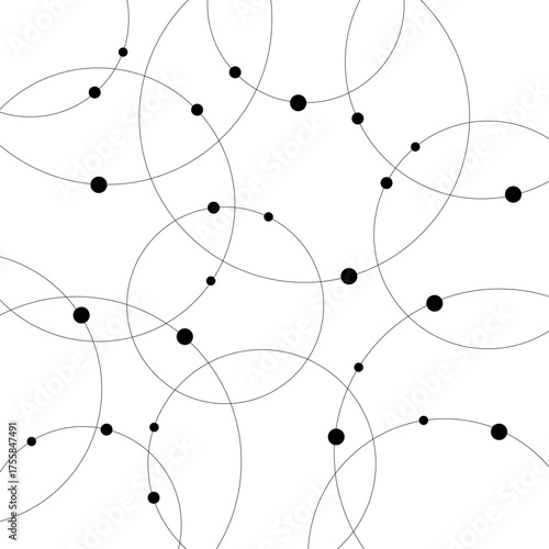 Seamless abstract background with circles and dots at their intersection