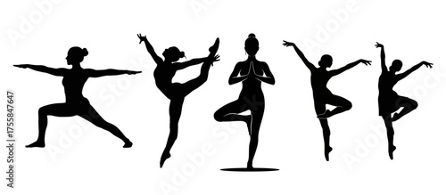 Dance silhouette vector set