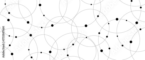 Seamless abstract background with circles and dots at their intersection