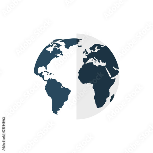 Stylized Globe Illustration Depicting Continents and Oceans.