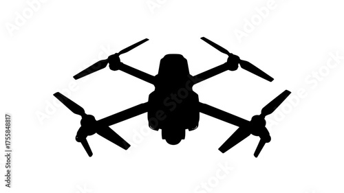 Vector art of silhouette of a drone, a modern unmanned aircraft