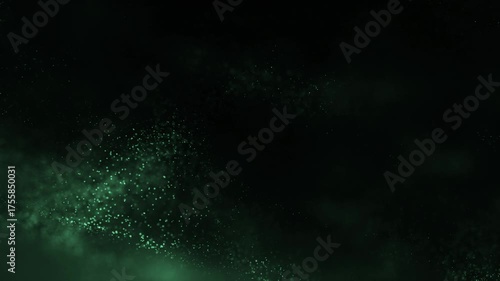 Looping Green Particles Background