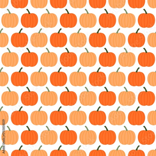 Wallpaper Mural Pumpkin pattern background. Seamless orange and yellow pumpkin design. Cute fall harvest theme for autumn, thanksgiving, and halloween decoration. Torontodigital.ca