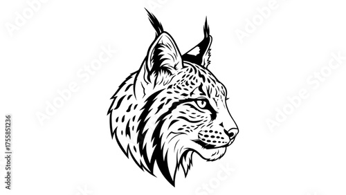 Fierce lynx head profile showcasing the untamed spirit of the wild